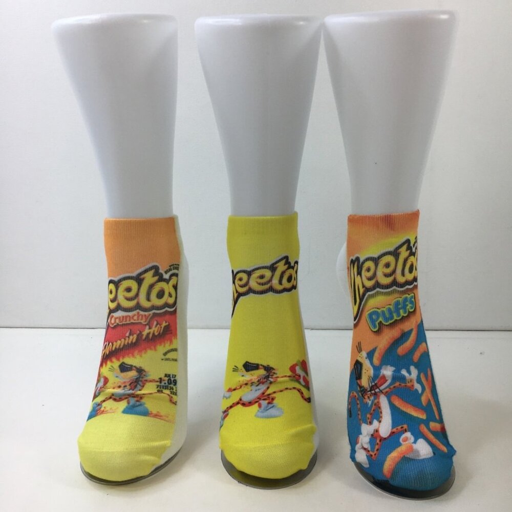 Cheetos Themed Unisex Novelty Ankle Socks 3-Pack Flamin Hot Crunchy Puffs Snack